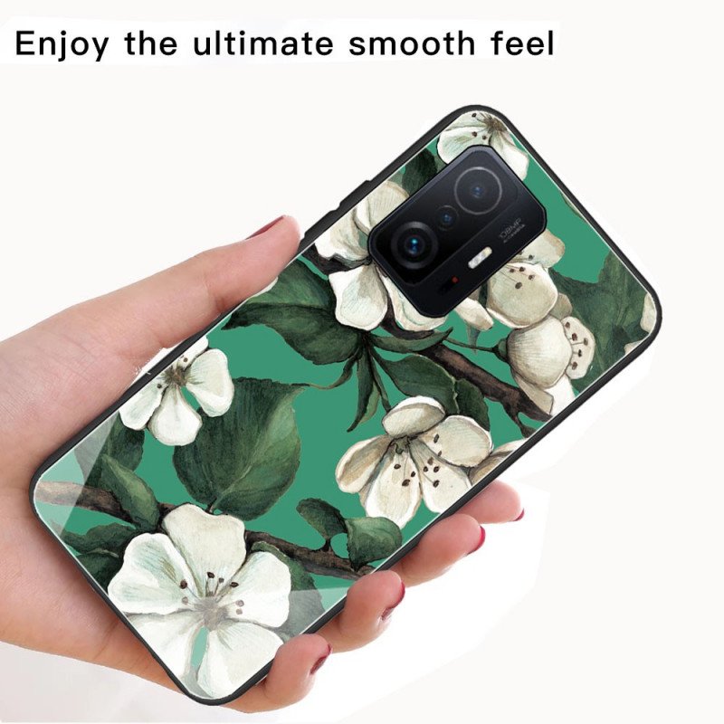 Mobilskal Xiaomi 11T / 11T Pro Blommande Träd Härdat Glas