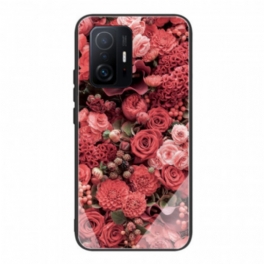 Skal Xiaomi 11T / 11T Pro Rosa Blommor Härdat Glas