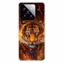 Skal För Xiaomi 14 Tiger I Lågor