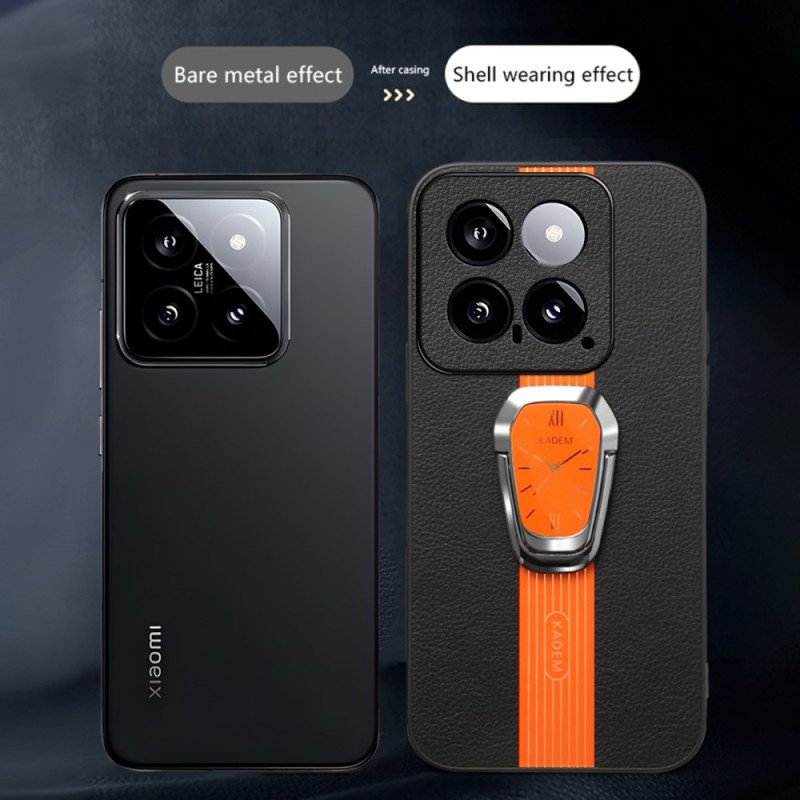 Skal Xiaomi 14 Telefonfodral Klockmönster Med Kadem-stöd