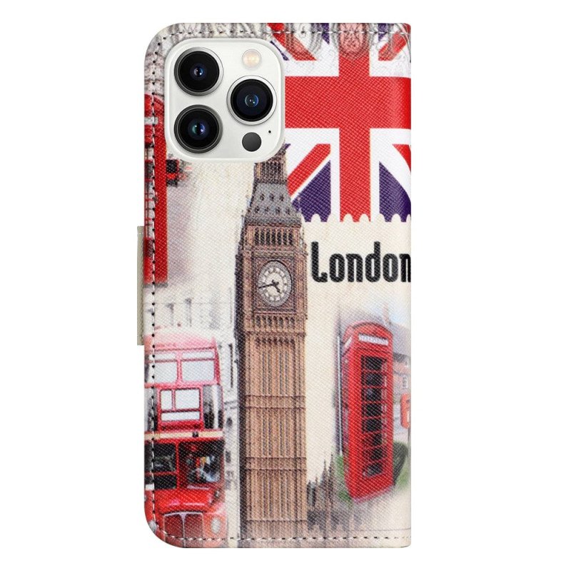 Folio-fodral iPhone 14 Pro Londonresa