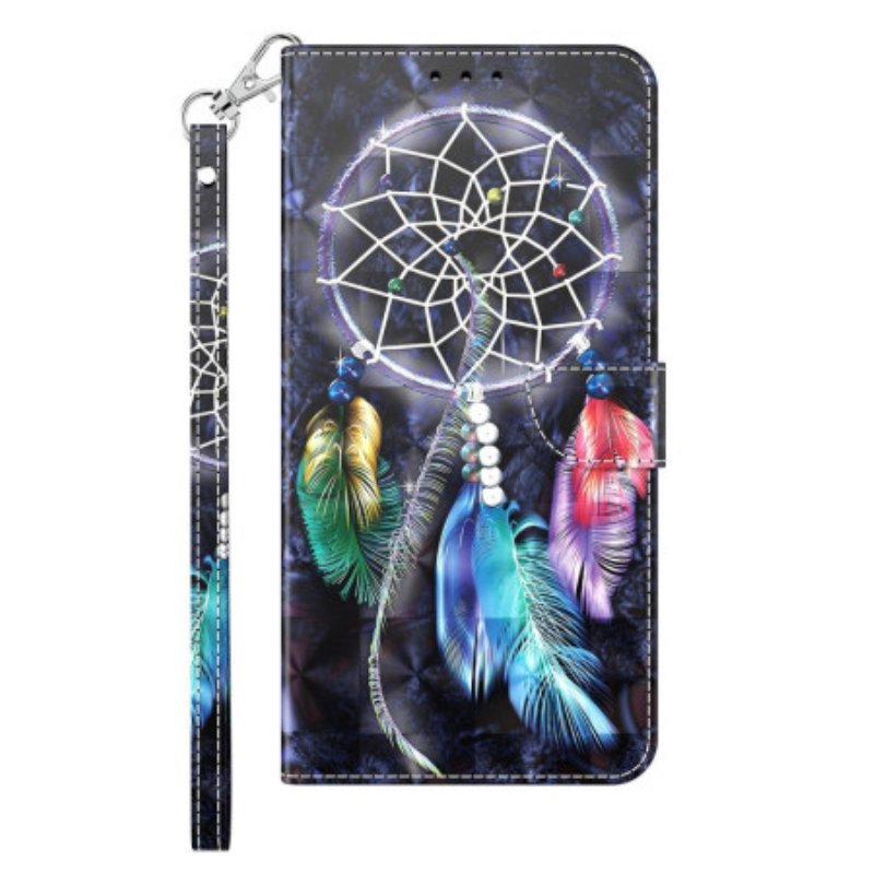 Folio-fodral iPhone 14 Pro Med Kedjar Strap Dream Catcher