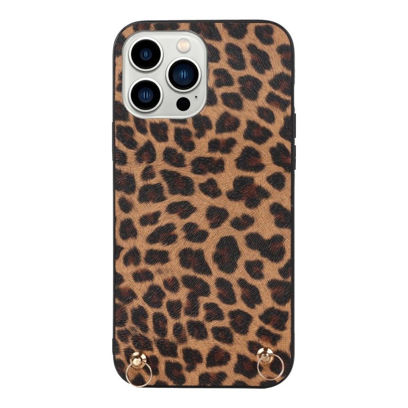 Skal iPhone 14 Pro Leopard Med Axelrem