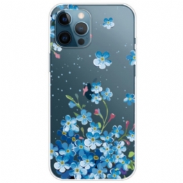 Skal iPhone 14 Pro Sömlösa Blå Blommor