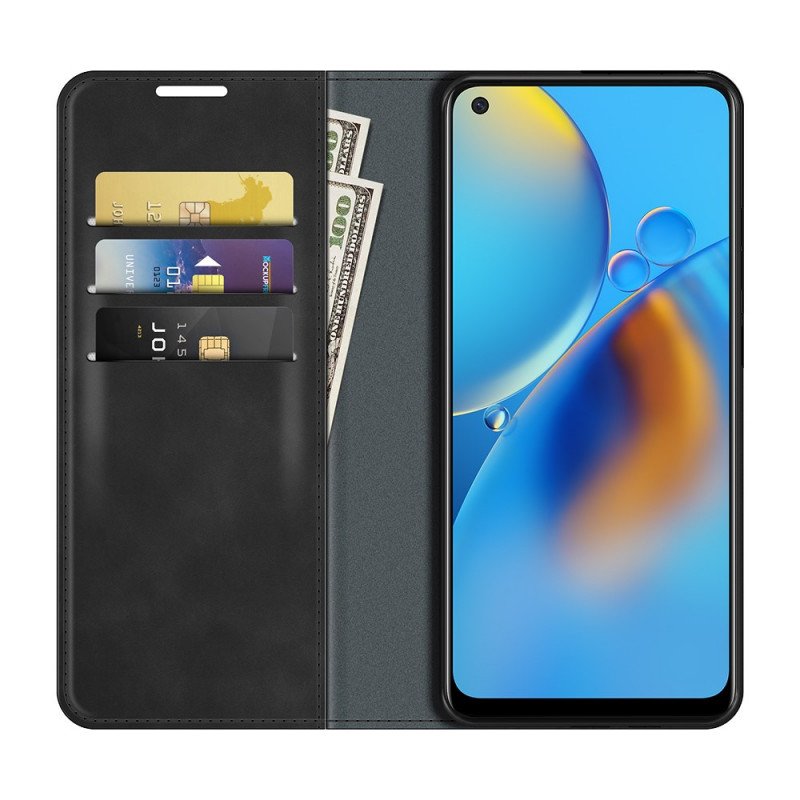 Folio-fodral Oppo A74 4G Läderfodral Hudberöring