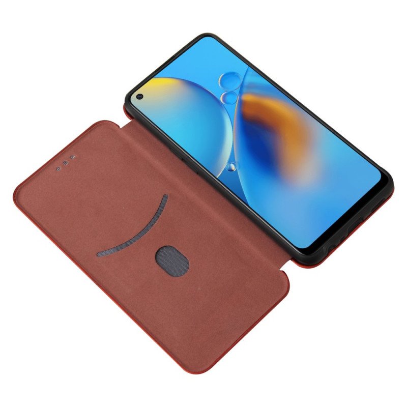 Folio-fodral Oppo A74 4G Läderfodral Kolfiber