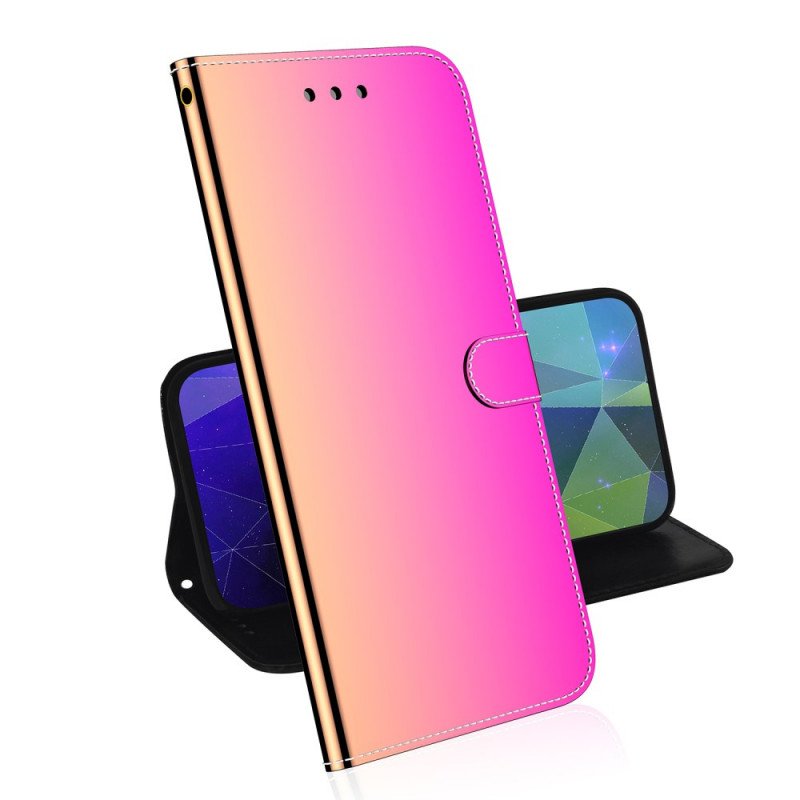 Folio-fodral Oppo A74 4G Spegelskydd I Konstläder