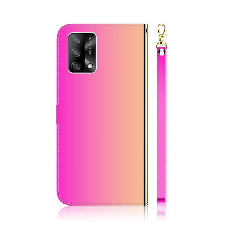 Folio-fodral Oppo A74 4G Spegelskydd I Konstläder