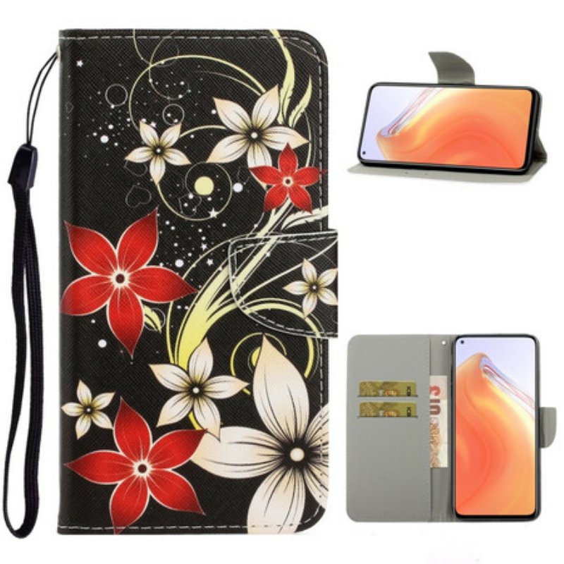 Fodral Xiaomi Mi 10T / 10T Pro Med Kedjar Färgglada Strappy Blommor