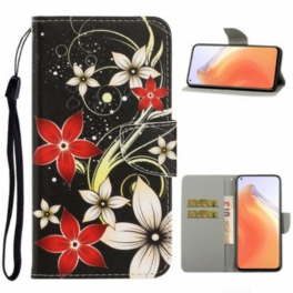 Fodral Xiaomi Mi 10T / 10T Pro Med Kedjar Färgglada Strappy Blommor