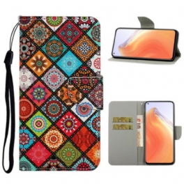 Fodral Xiaomi Mi 10T / 10T Pro Patchwork-mandalas Med Linne