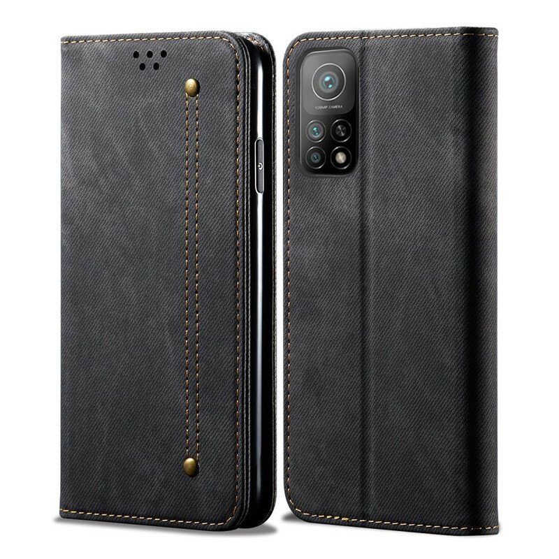 Folio-fodral Xiaomi Mi 10T / 10T Pro Läderfodral Denim Tyg