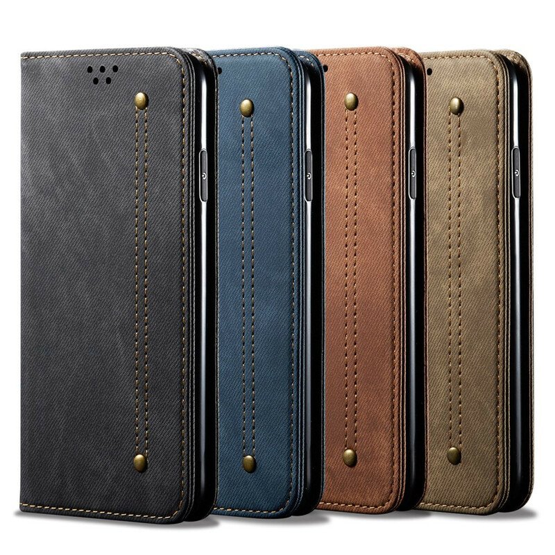 Folio-fodral Xiaomi Mi 10T / 10T Pro Läderfodral Denim Tyg