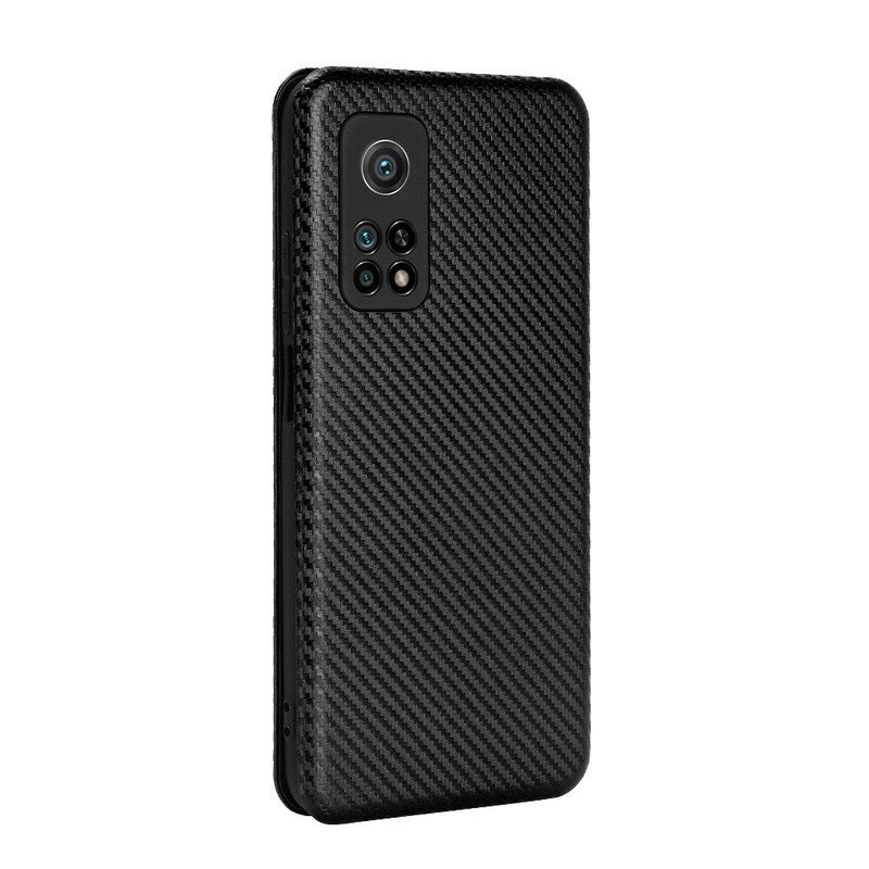 Folio-fodral Xiaomi Mi 10T / 10T Pro Läderfodral Kolfiber Med Stödring