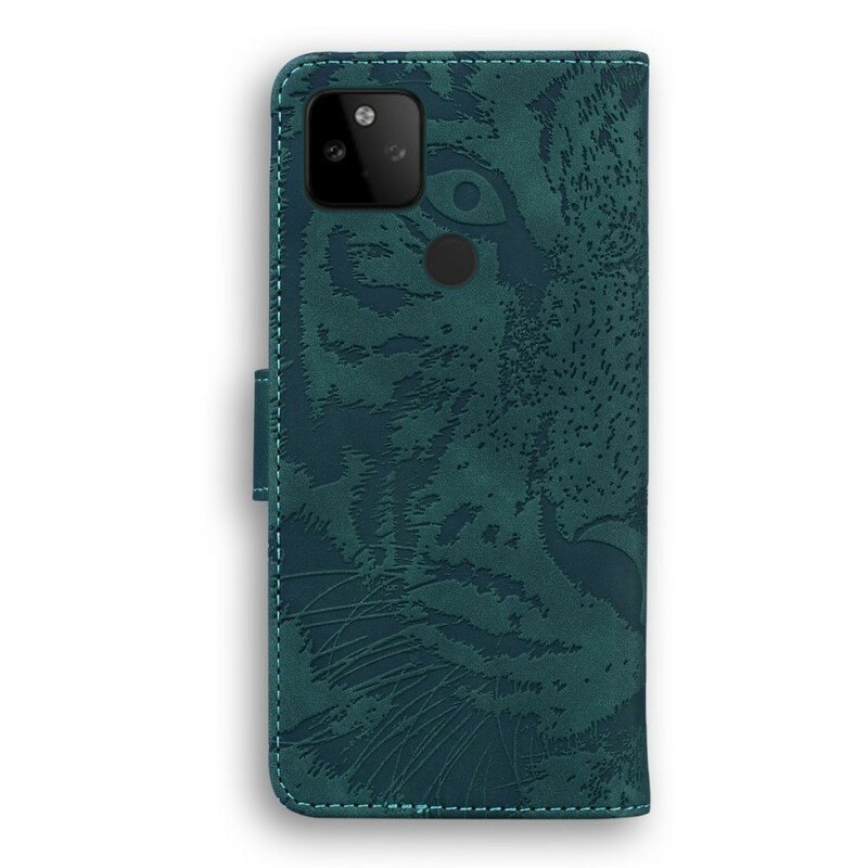 Folio-fodral Google Pixel 5A Tiger Face Print