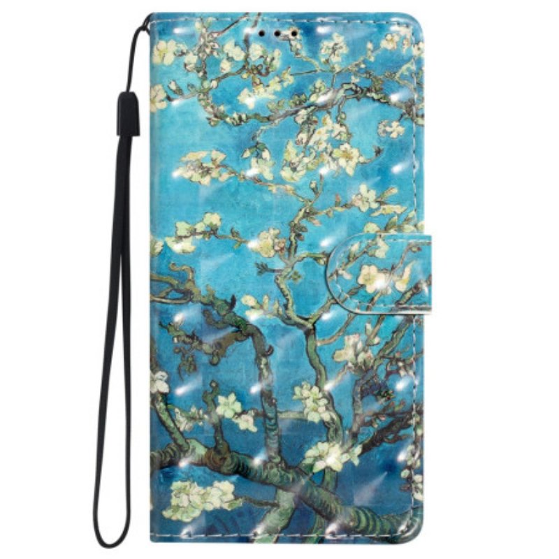 Fodral iPhone 16 Plus Aprikosblommor Med Rem