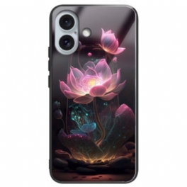 Skal För iPhone 16 Plus Lotus Rose Härdat Glas