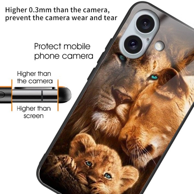 Skal iPhone 16 Plus Lions Härdat Glas