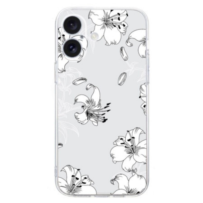 Skal iPhone 16 Plus Vita Blommor