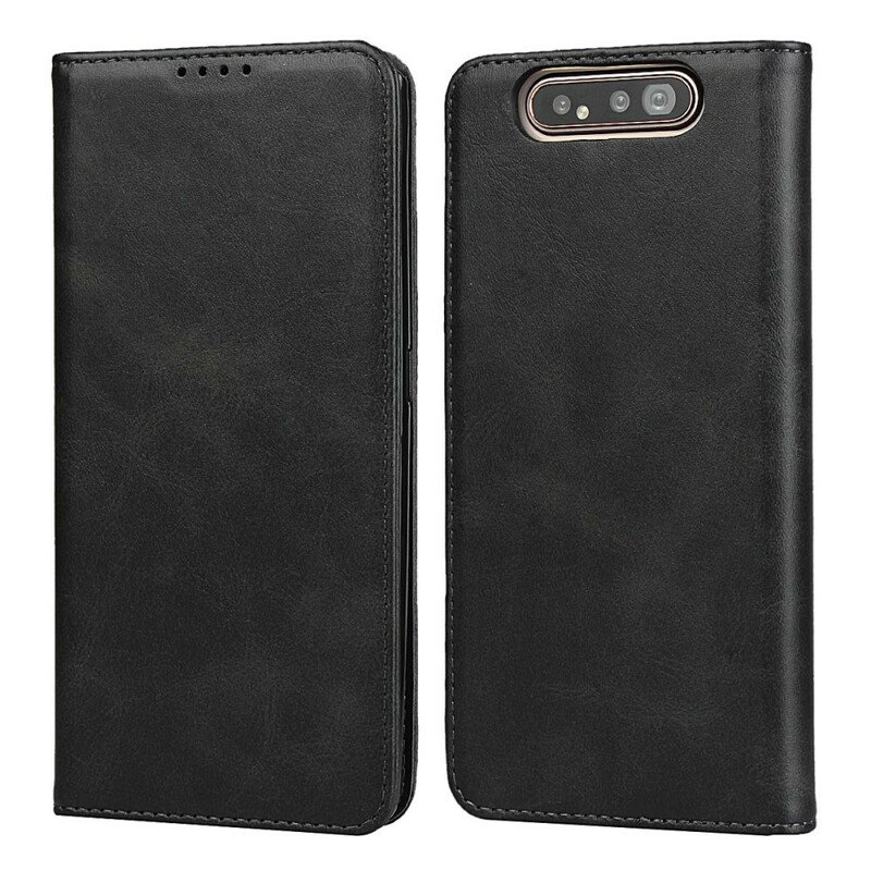 Folio-fodral Samsung Galaxy A80 / A90 Läderfodral Faux Lädersömmar