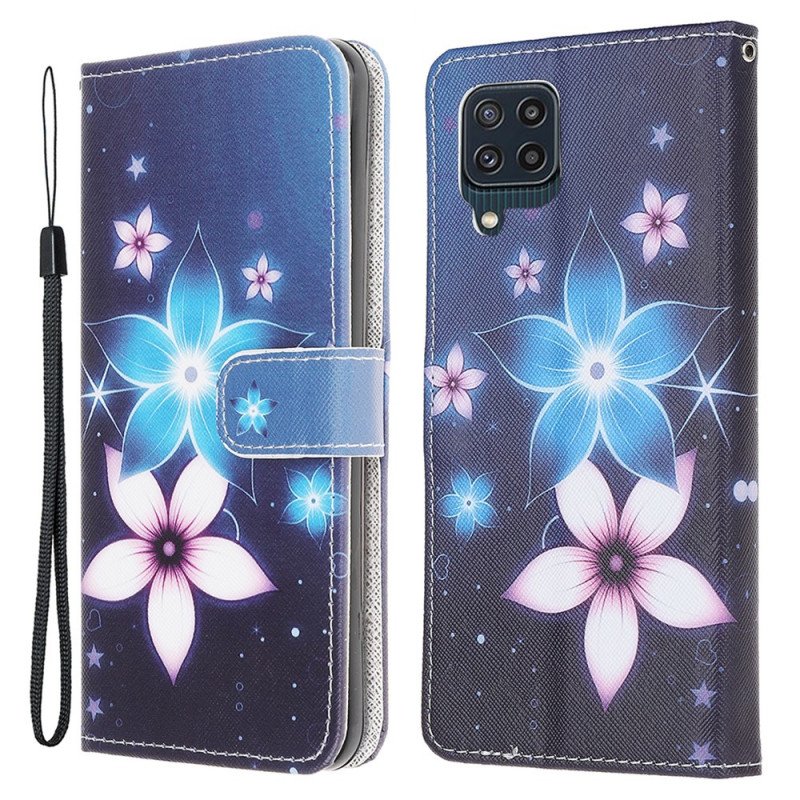 Fodral Samsung Galaxy M32 Med Kedjar Lunar Strap Blommor