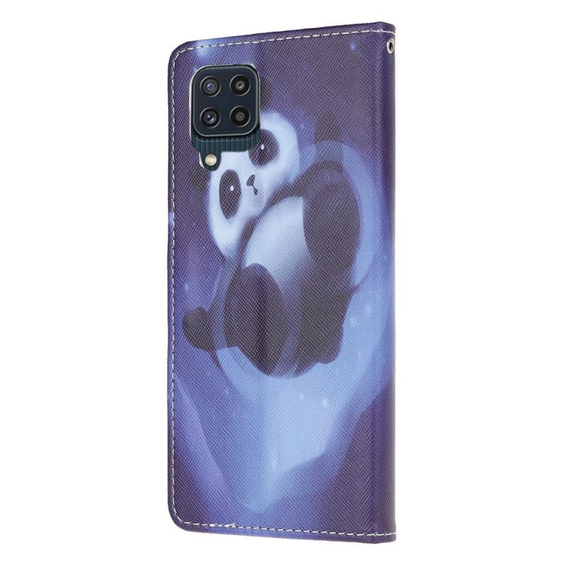 Fodral Samsung Galaxy M32 Med Kedjar Panda Space Med Lanyard