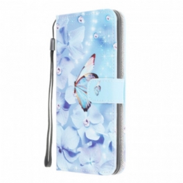 Fodral Samsung Galaxy M32 Med Kedjar Strappy Diamond Butterflies