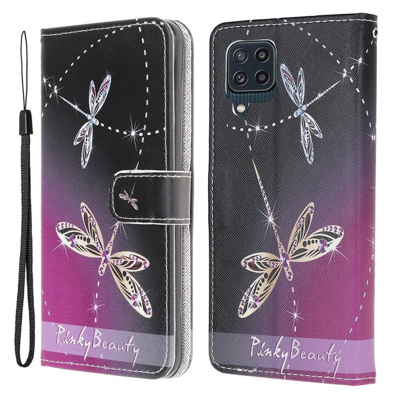 Fodral Samsung Galaxy M32 Med Kedjar Strappy Dragonflies