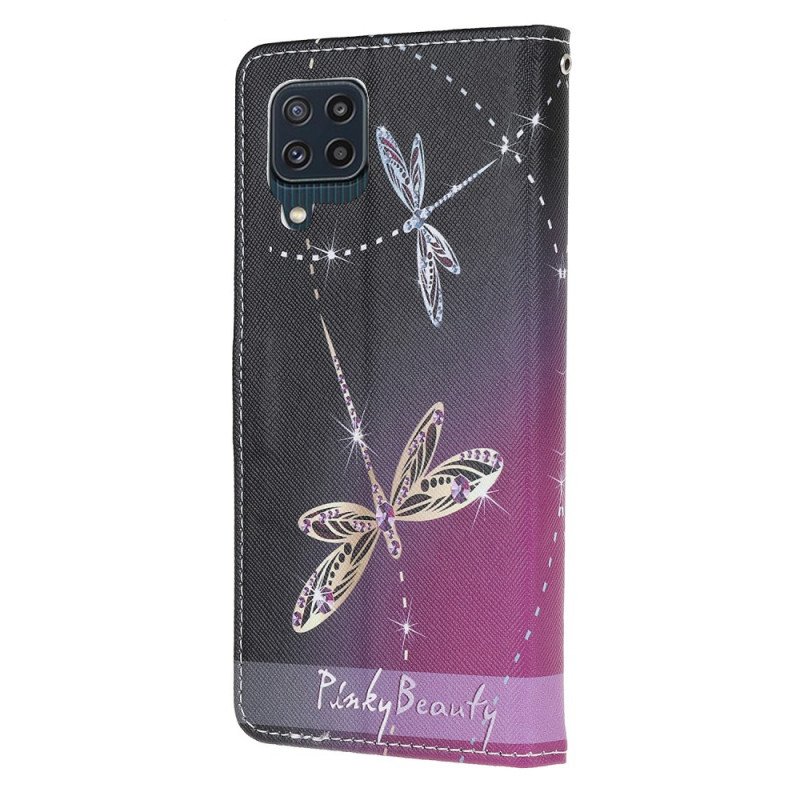 Fodral Samsung Galaxy M32 Med Kedjar Strappy Dragonflies