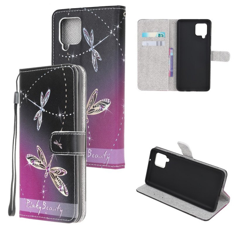 Fodral Samsung Galaxy M32 Med Kedjar Strappy Dragonflies