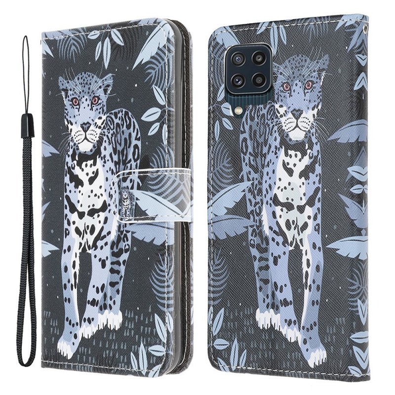 Fodral Samsung Galaxy M32 Med Kedjar Strappy Leopard