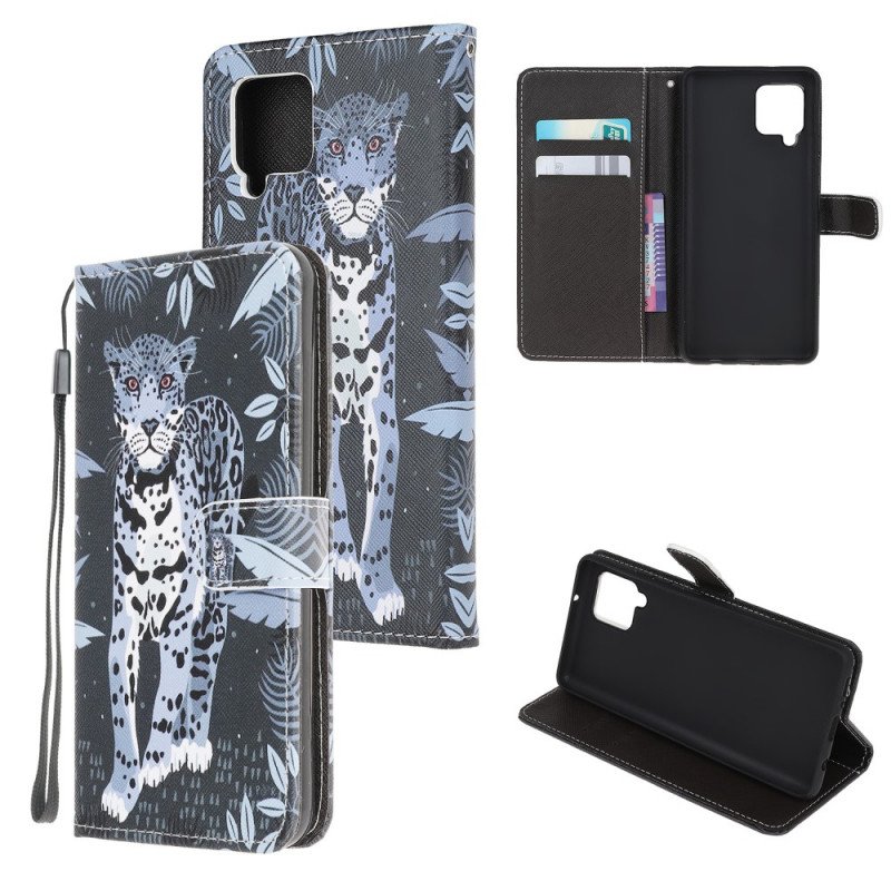 Fodral Samsung Galaxy M32 Med Kedjar Strappy Leopard