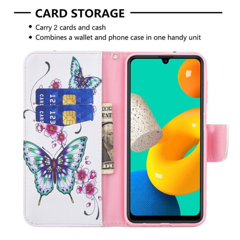 Folio-fodral Samsung Galaxy M32 Butterflies Kings