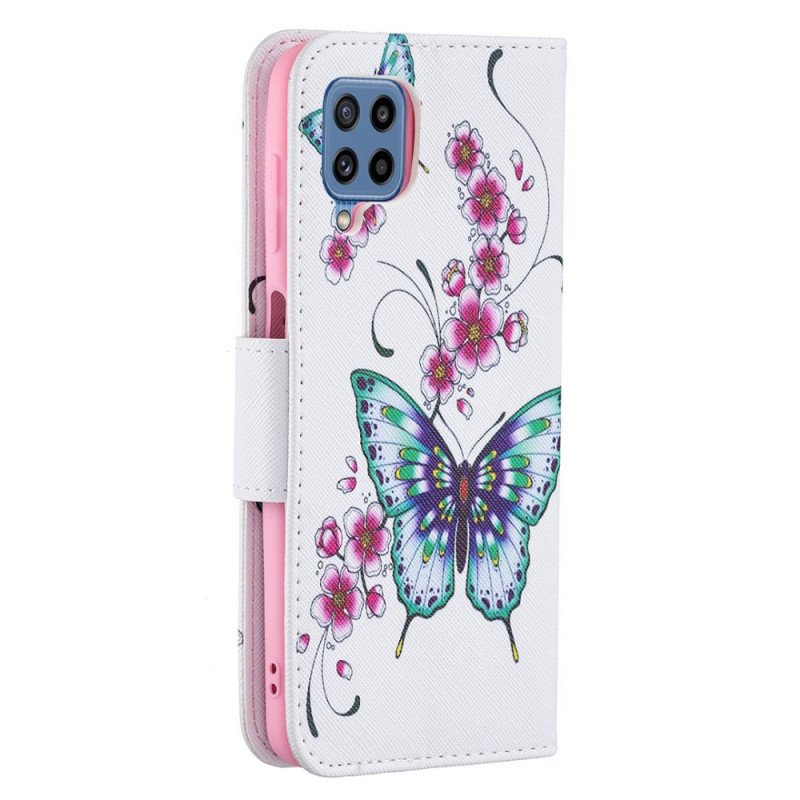 Folio-fodral Samsung Galaxy M32 Butterflies Kings