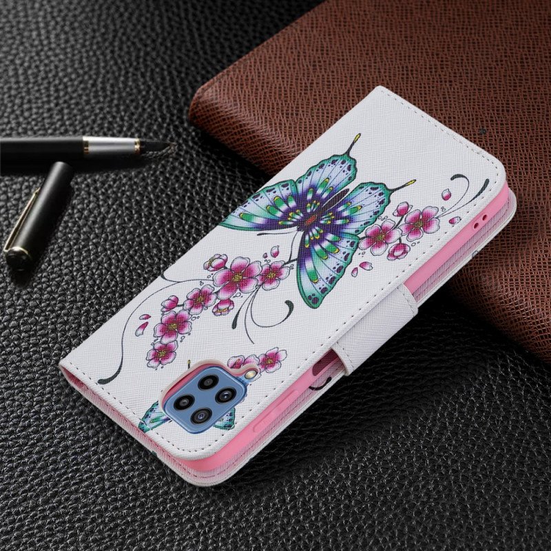 Folio-fodral Samsung Galaxy M32 Butterflies Kings