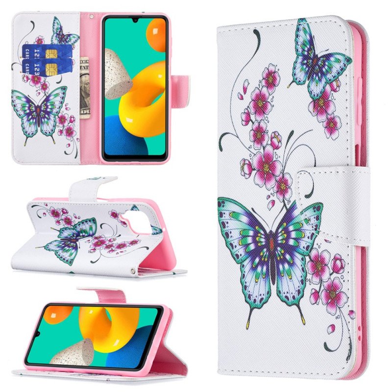 Folio-fodral Samsung Galaxy M32 Butterflies Kings