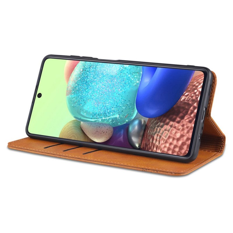 Folio-fodral Samsung Galaxy M32 Läderfodral Azns Läder Styling