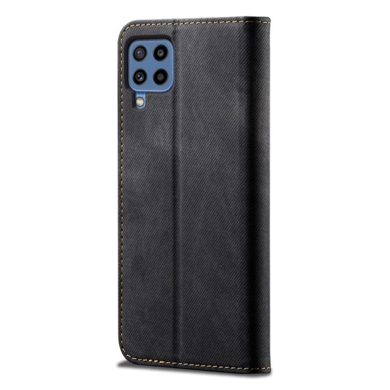 Folio-fodral Samsung Galaxy M32 Läderfodral Denim Tyg