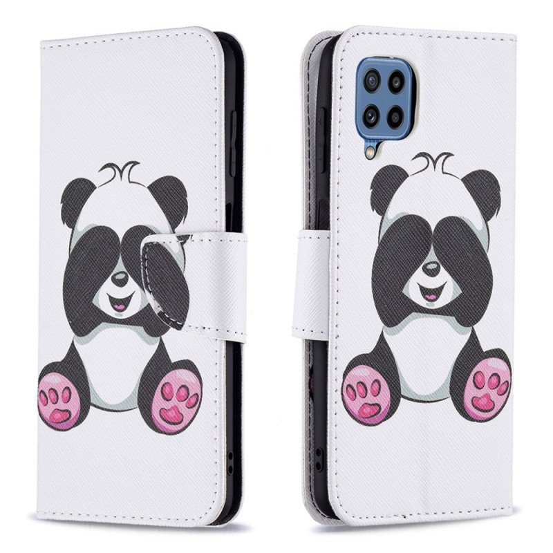 Läderfodral Samsung Galaxy M32 Panda Kul