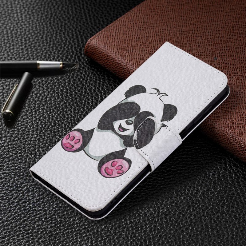 Läderfodral Samsung Galaxy M32 Panda Kul