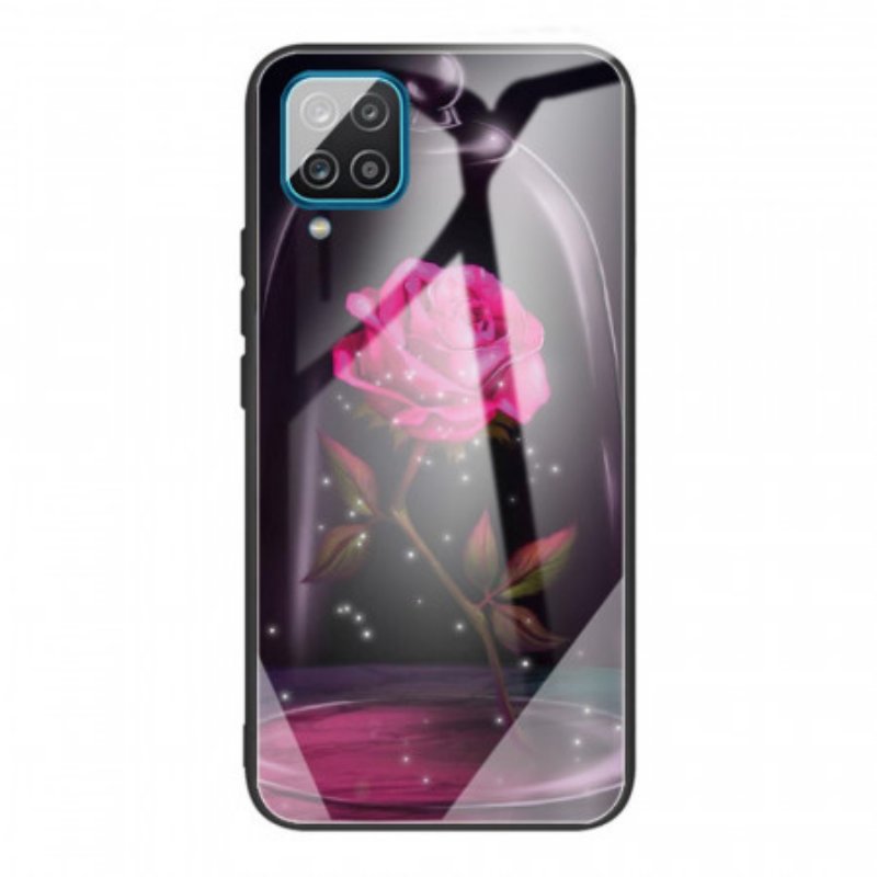 Mobilskal Samsung Galaxy M32 Magiskt Rosa Härdat Glas