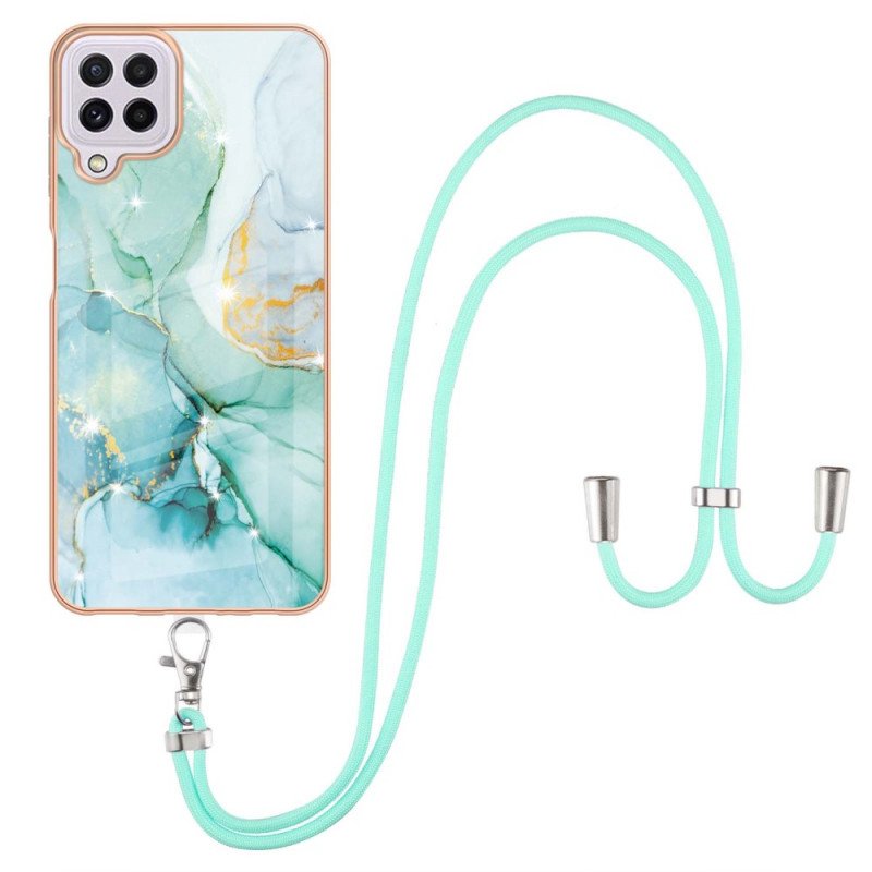 Skal Samsung Galaxy M32 Med Snodd Cord Marble Design