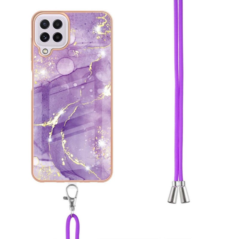 Skal Samsung Galaxy M32 Med Snodd Cord Marble Design