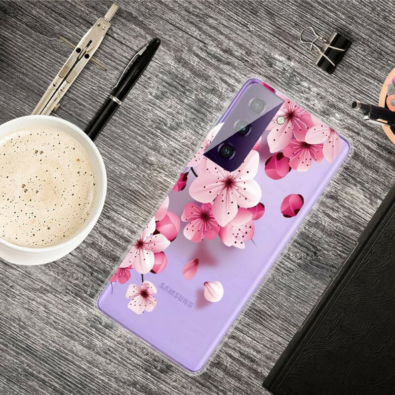 Skal Samsung Galaxy S21 Plus 5G Små Rosa Blommor