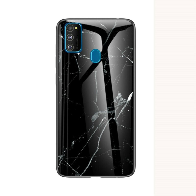 Skal Samsung Galaxy M21 Premium Färg Härdat Glas