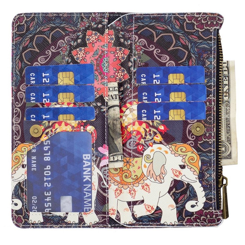 Fodral iPhone 16 Pro Tribal Elephant Wallet