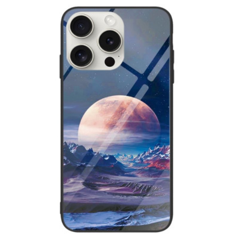 Skal iPhone 16 Pro Vitt Planet Härdat Glas