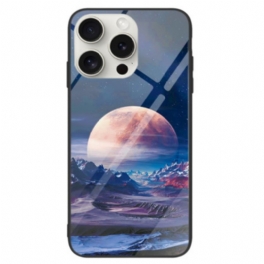 Skal iPhone 16 Pro Vitt Planet Härdat Glas