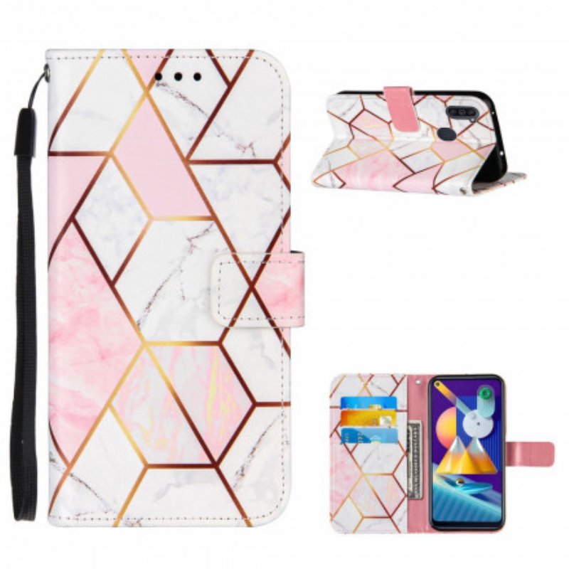 Fodral Samsung Galaxy M11 Geometrisk Marmor