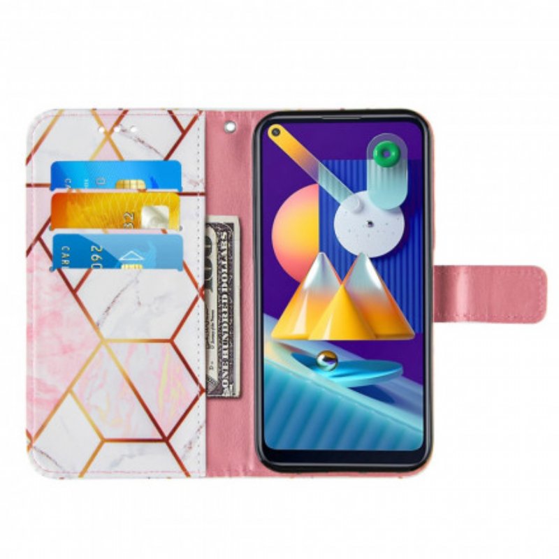 Fodral Samsung Galaxy M11 Geometrisk Marmor